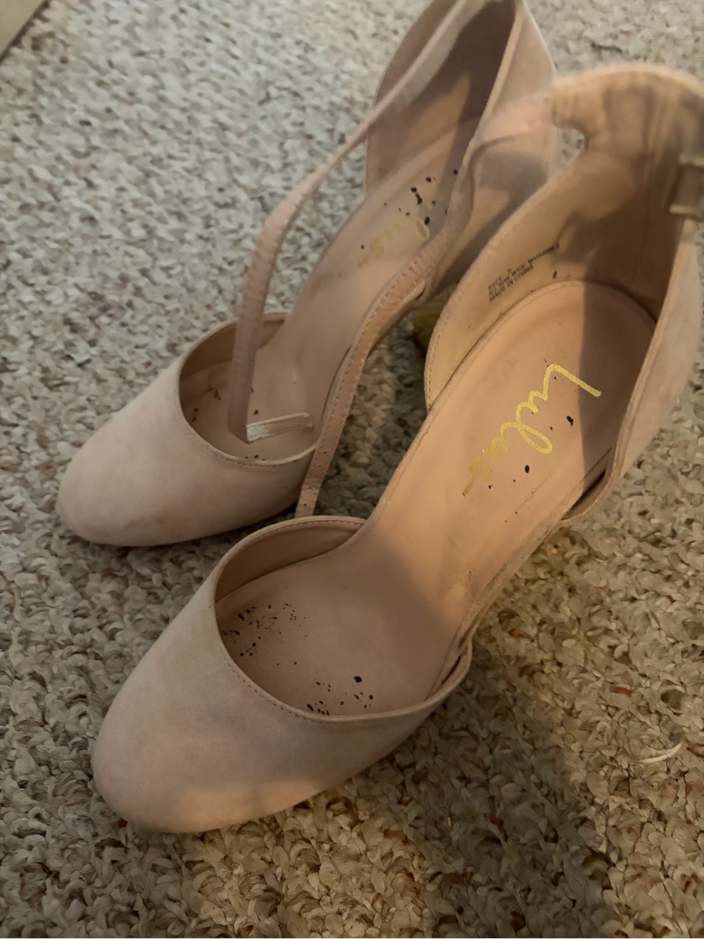 Lulu’s Nude Ankle Strap Closed Round Toe Sandal Heels - Picture 10 of 12